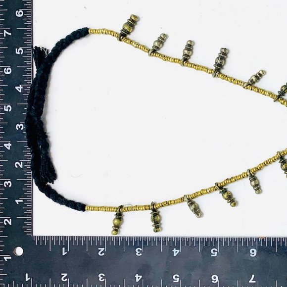 Vintage Triangular Amulet Style Pendant Necklace, Beaded Chain Necklace - Picture 11 of 13